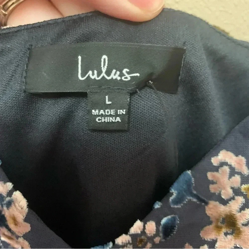 Lulus Evenings with You Dark Teal Floral Velvet Asymmetrical Dress - Picture 13 of 16